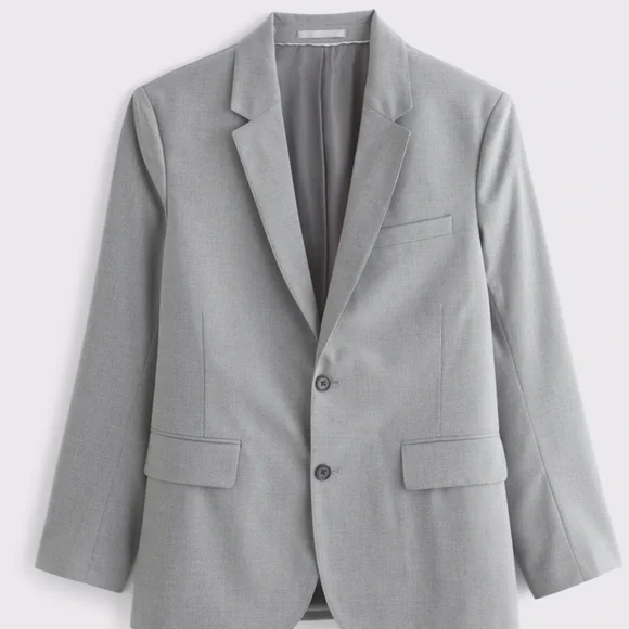 Men's Abercrombie A&F Collins Classic Blazer (Gray) - Picture 3 of 10